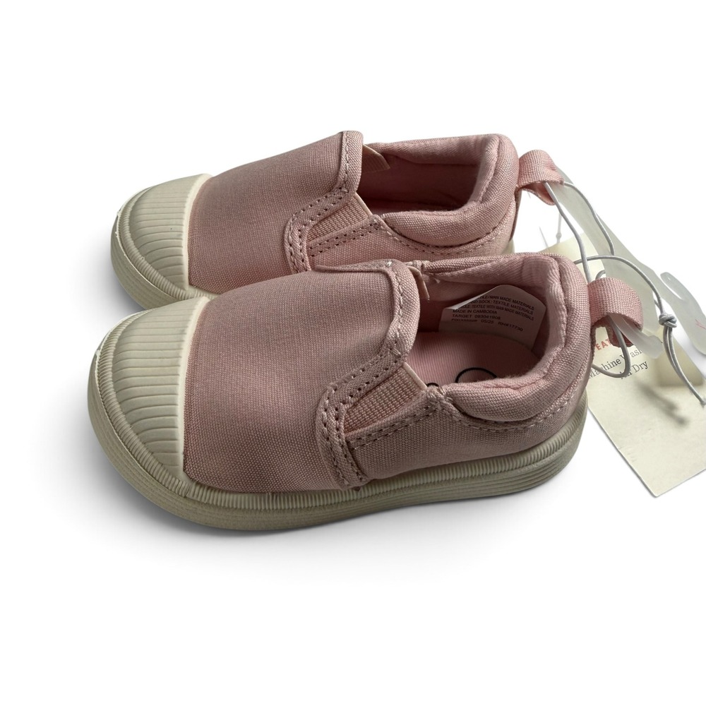 Cat & Jack Toddler Morgan Pink Canvas Slip On Sneakers Shoes Size 4 NWT